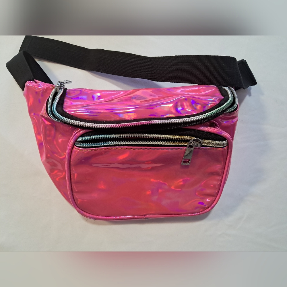 Holographic Pink Crossbody Bag 2 Piece  Like New Y2K Fanny Pack